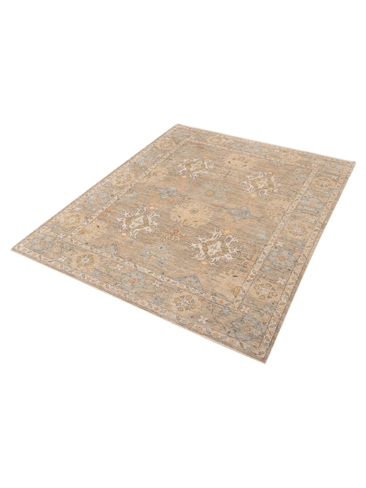 Oushara Light Gray Light Gray 8.3x10.3 Hand Knotted Rug