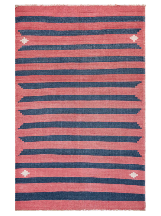 Nomad Old Afghan Dhurrie  Rose Blue  Traditional