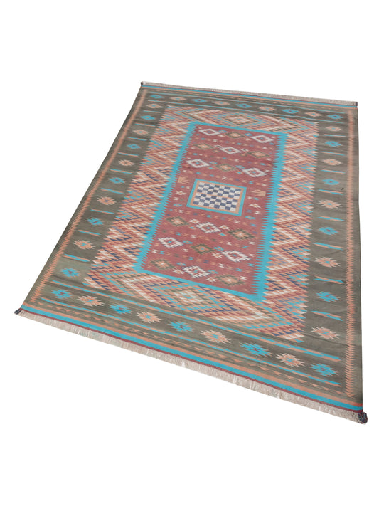 Dhurrie Multi 9.2x13 Hand Woven Rug