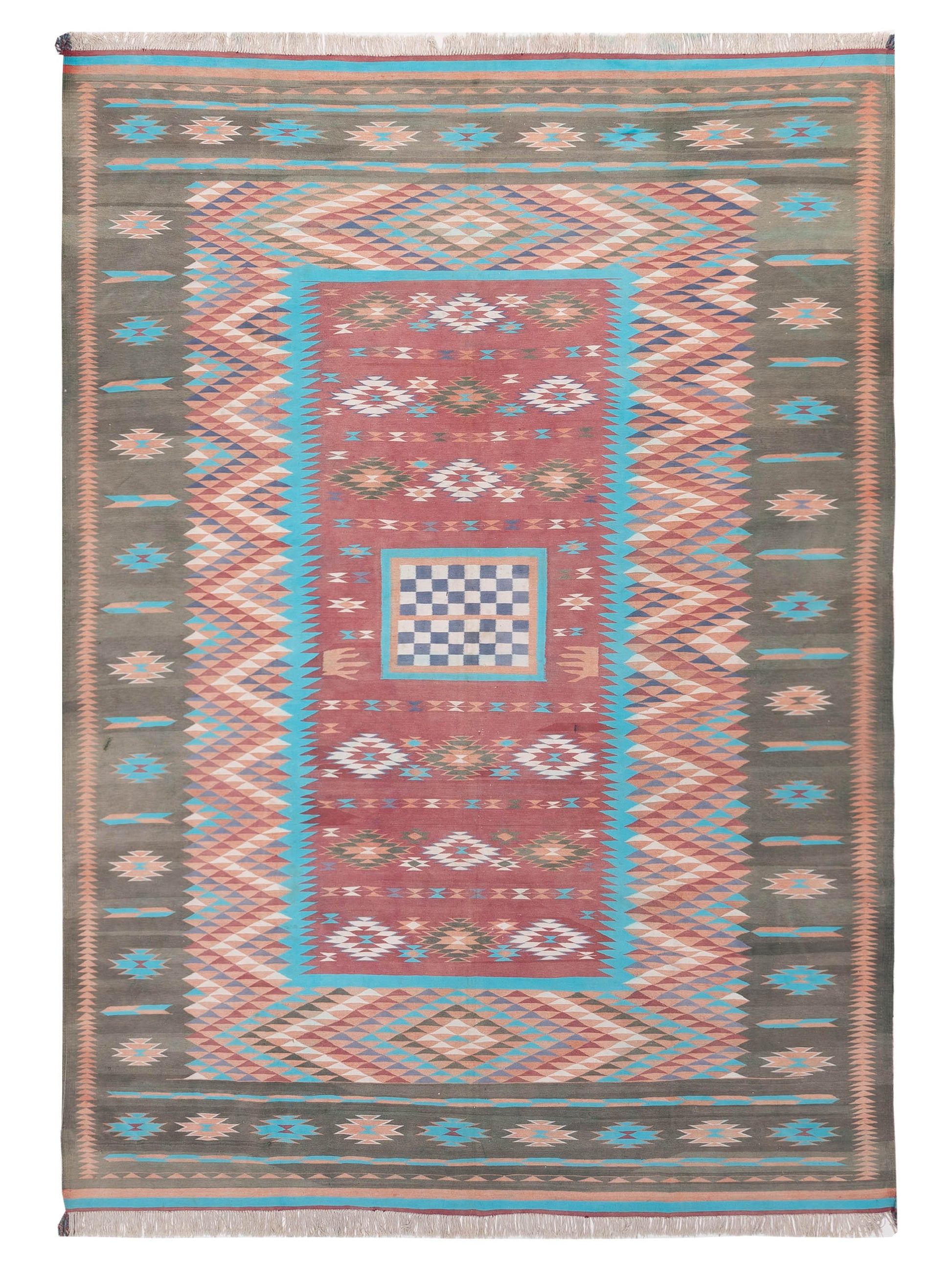 Nomad Old Afghan Dhurrie  Multi  Traditional