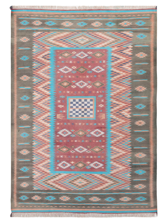 Nomad Old Afghan Dhurrie  Multi  Traditional