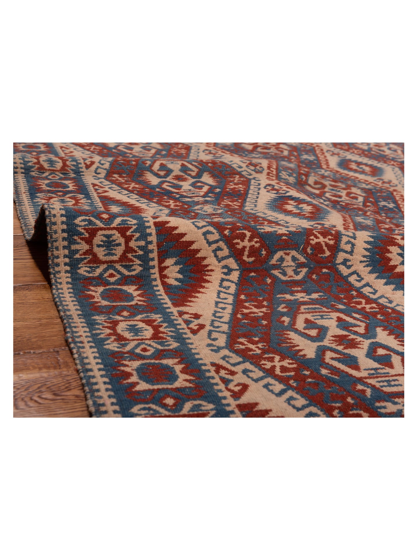 Kilim Blue Red 5.3x7.11 Hand Woven Rug