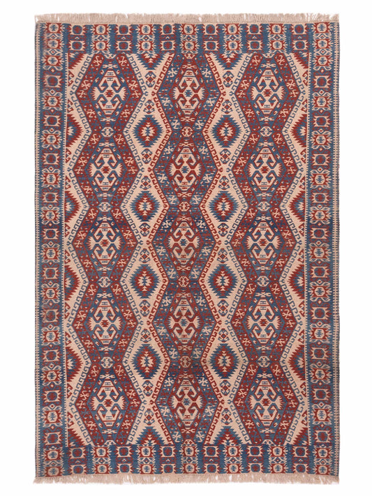 Pasha Kilim  Blue Red  Tribal