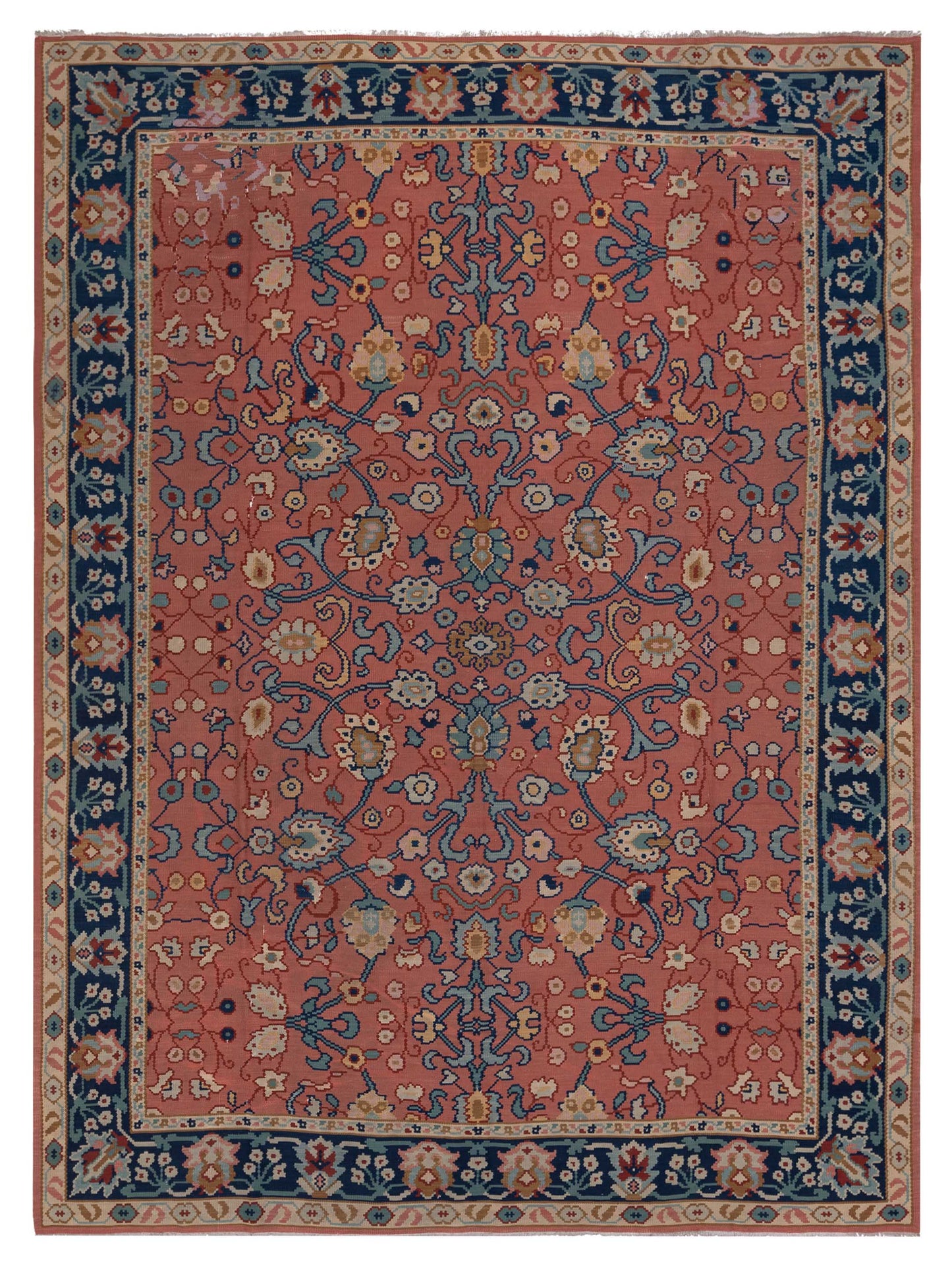 Pasha Transilvanian Kilim  Rose Navy Traditional