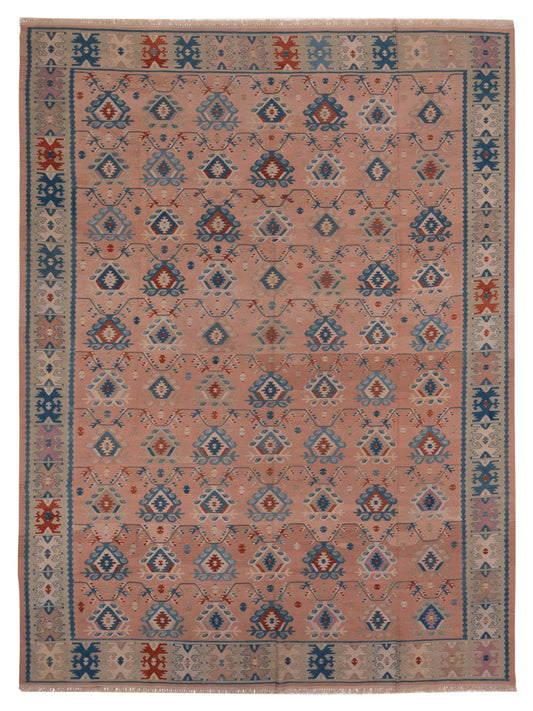 Pasha Transilvanian Kilim  Pink Silver Traditional