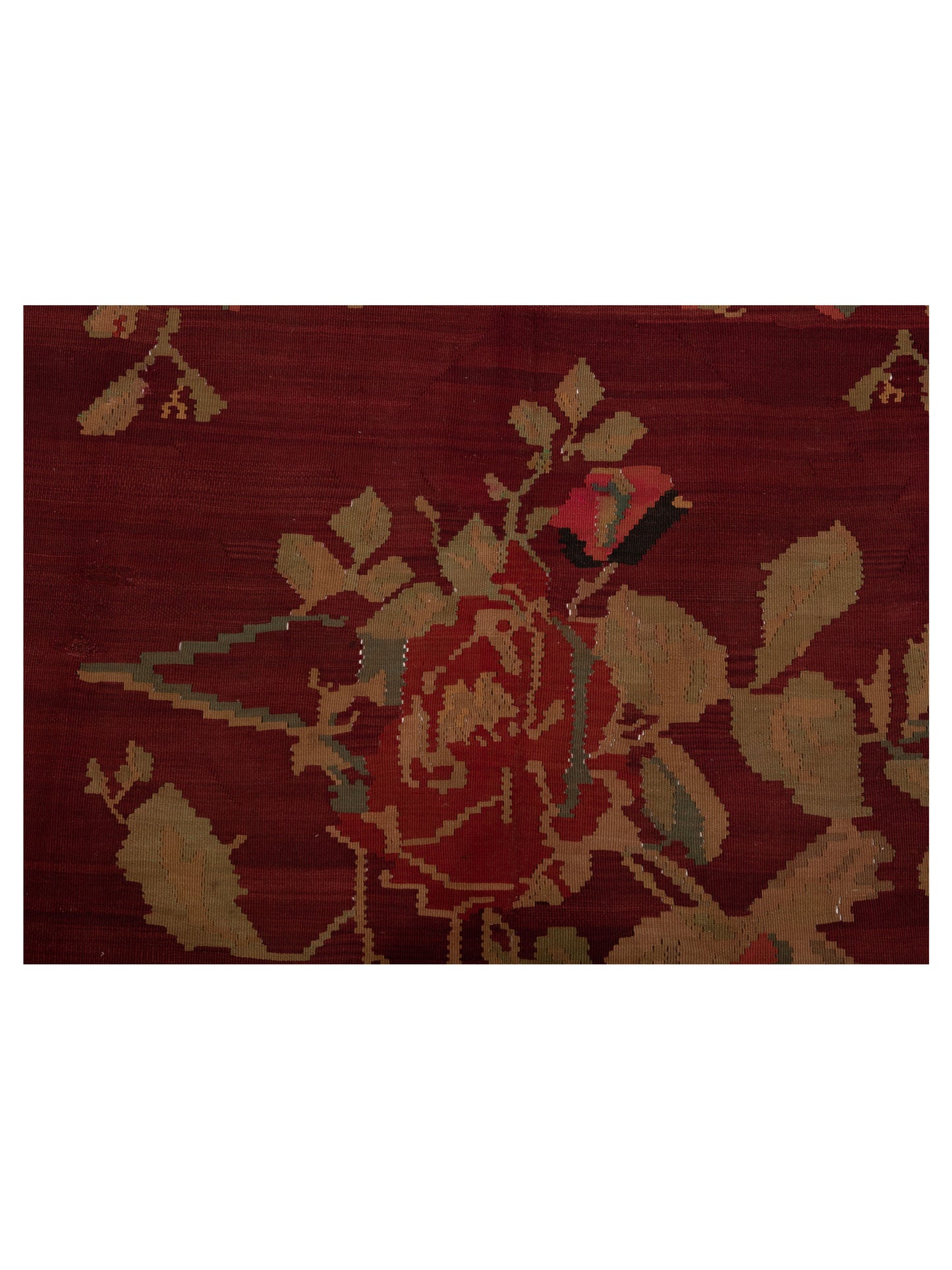 Blossara Kilim Burgundy Black 7.4x10.1 Hand Woven Rug