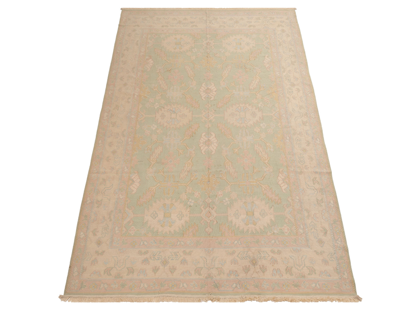 Kilvana Light Green Beige 8x10.2 Hand Woven Rug