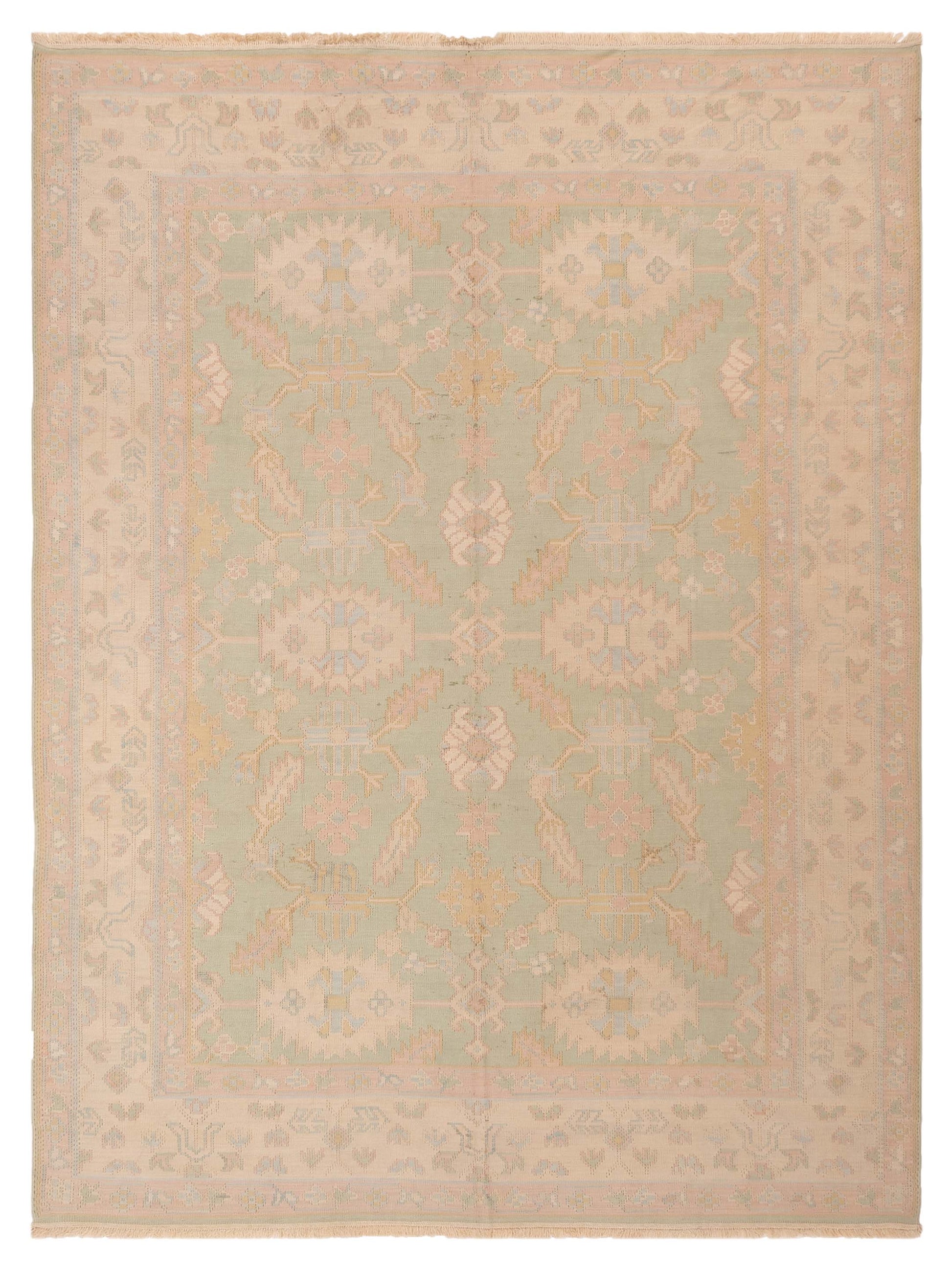 Pasha Transilvanian Kilim  Light Green Beige Traditional