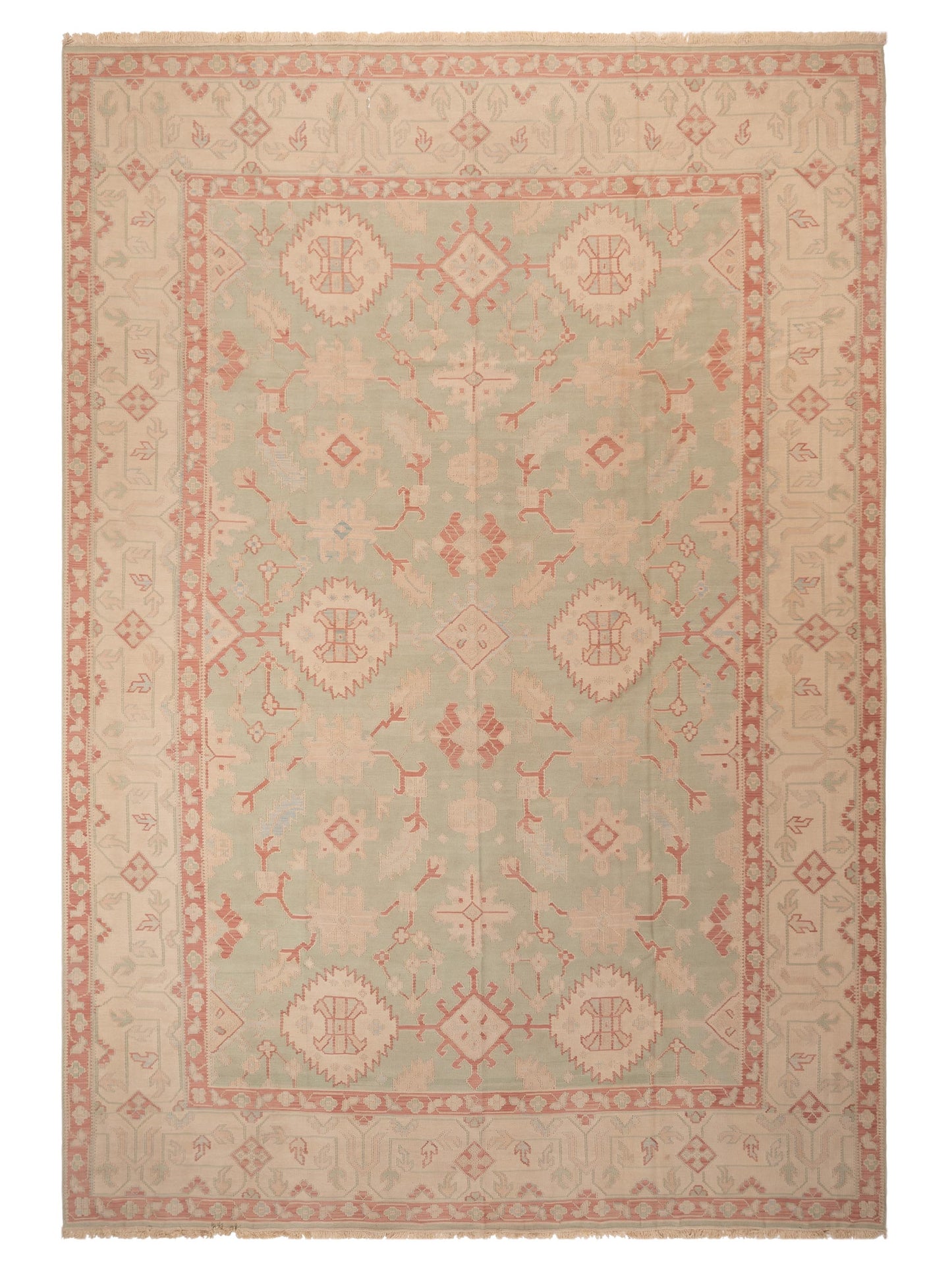 Pasha Transilvanian Kilim  Green Beige Traditional