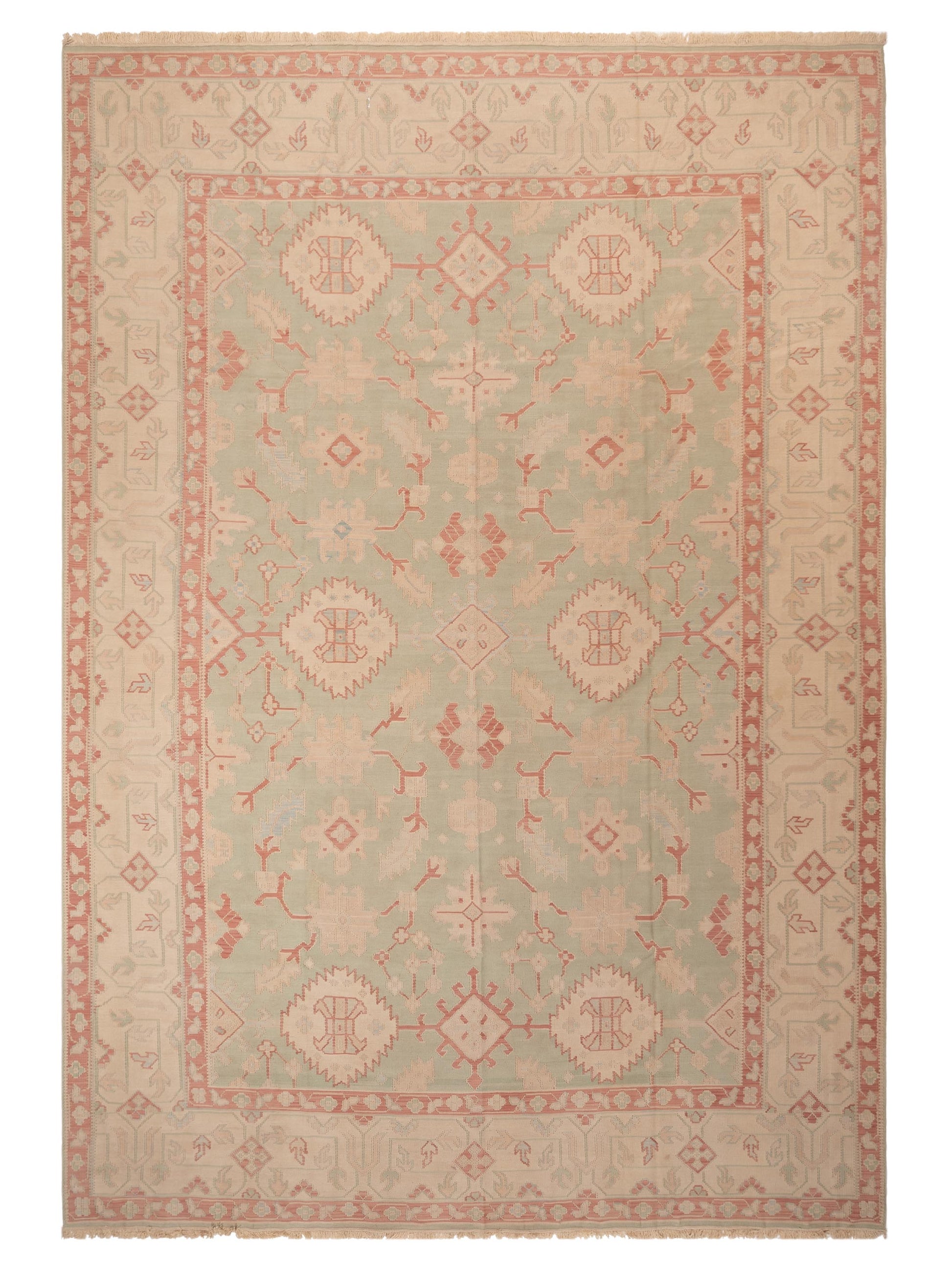 Pasha Transilvanian Kilim  Green Beige Traditional