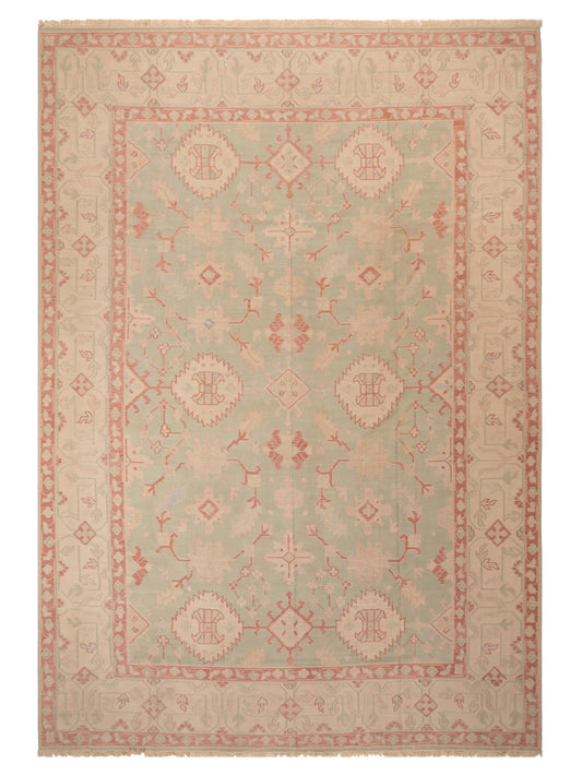 Pasha Transilvanian Kilim  Green Beige Traditional