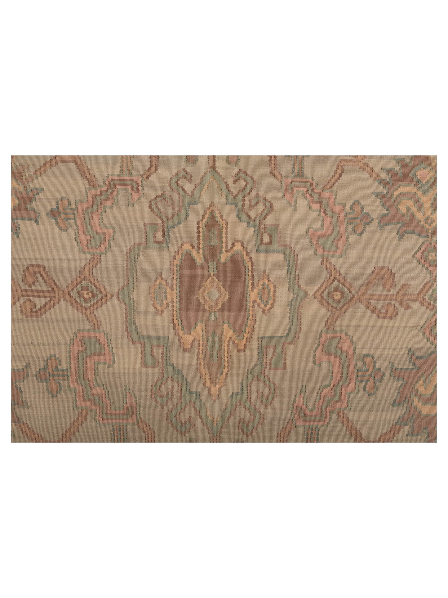 Kilvana Ivory Sage Green 8.1x10.1 Hand Woven Rug