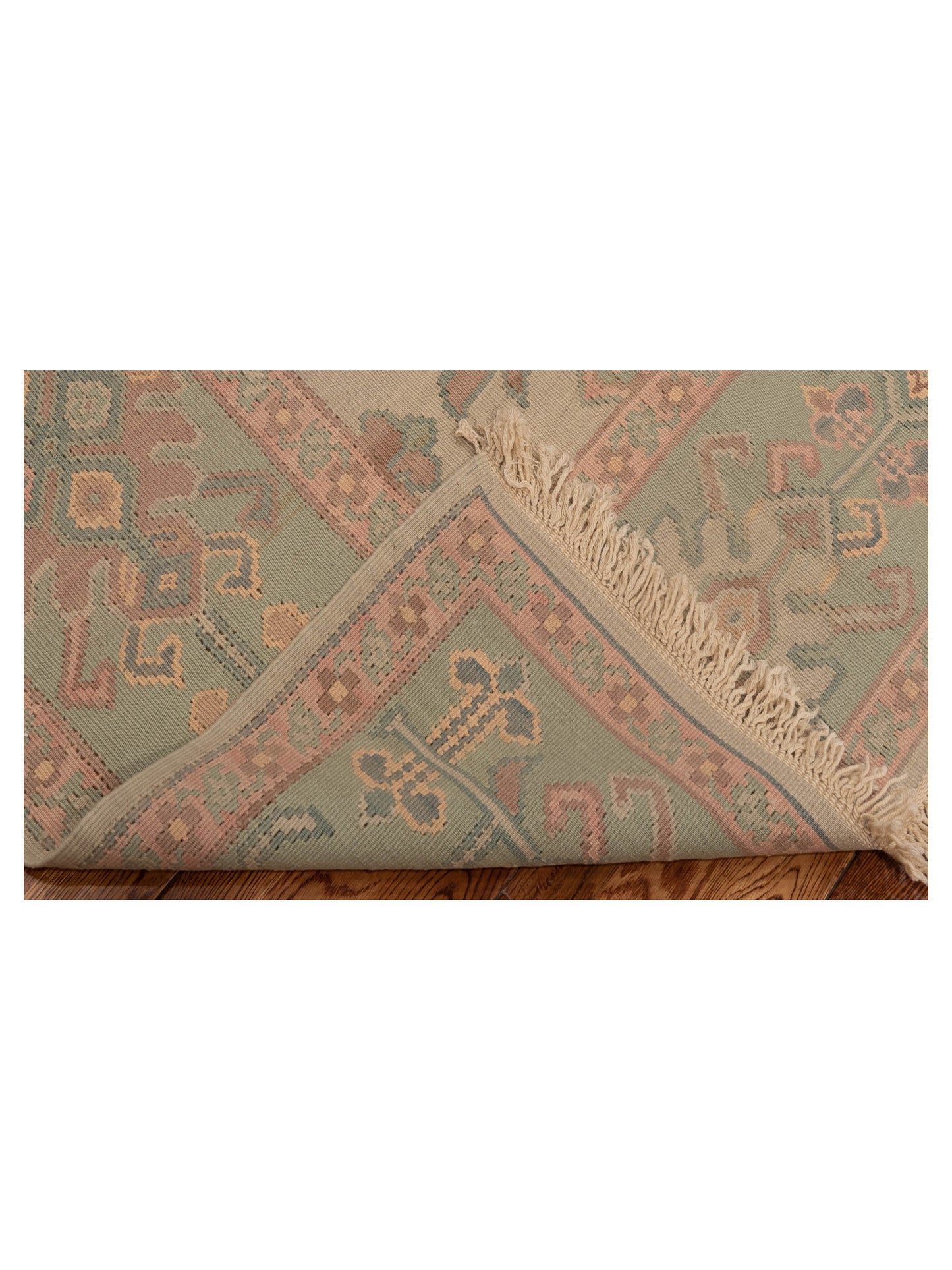 Kilvana Ivory Sage Green 8.1x10.1 Hand Woven Rug