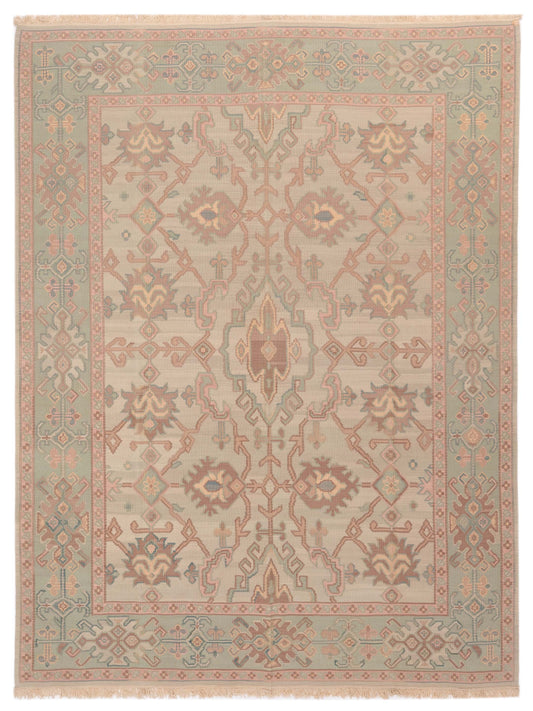 Pasha Transilvanian Kilim  Ivory Sage Green Traditional