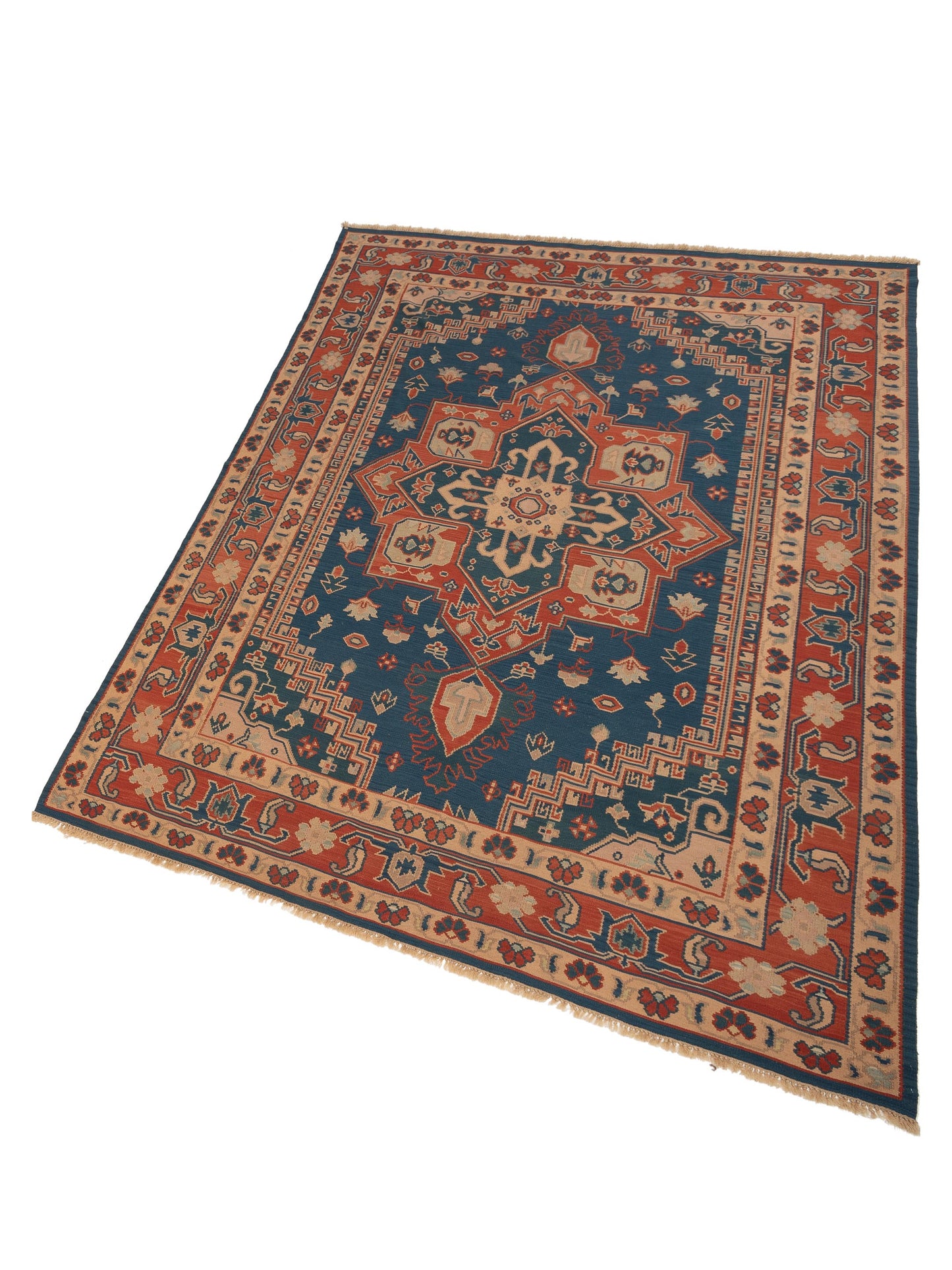 Kilvana Blue Red 9.2x12.3 Hand Woven Rug