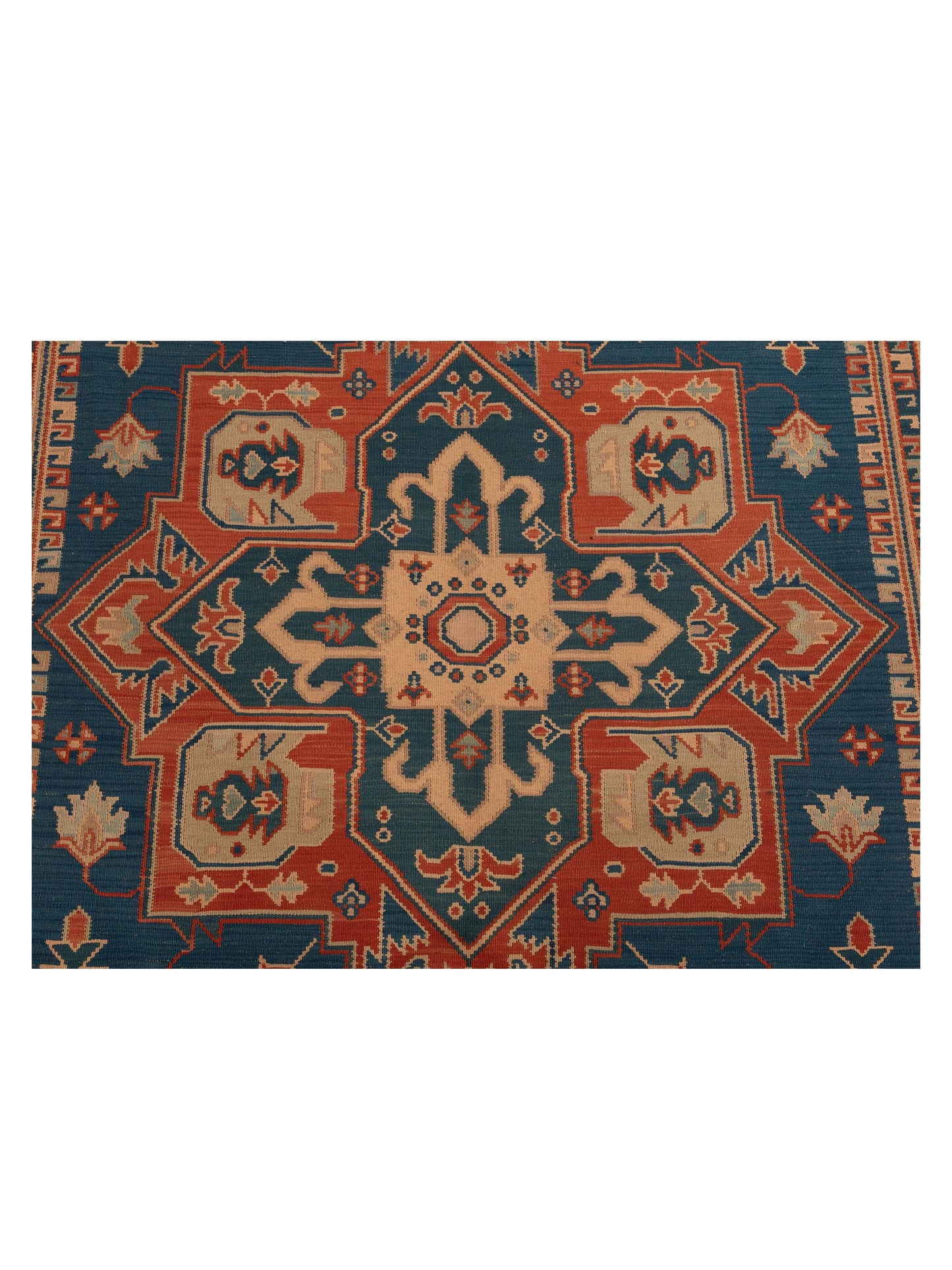 Kilvana Blue Red 9.2x12.3 Hand Woven Rug