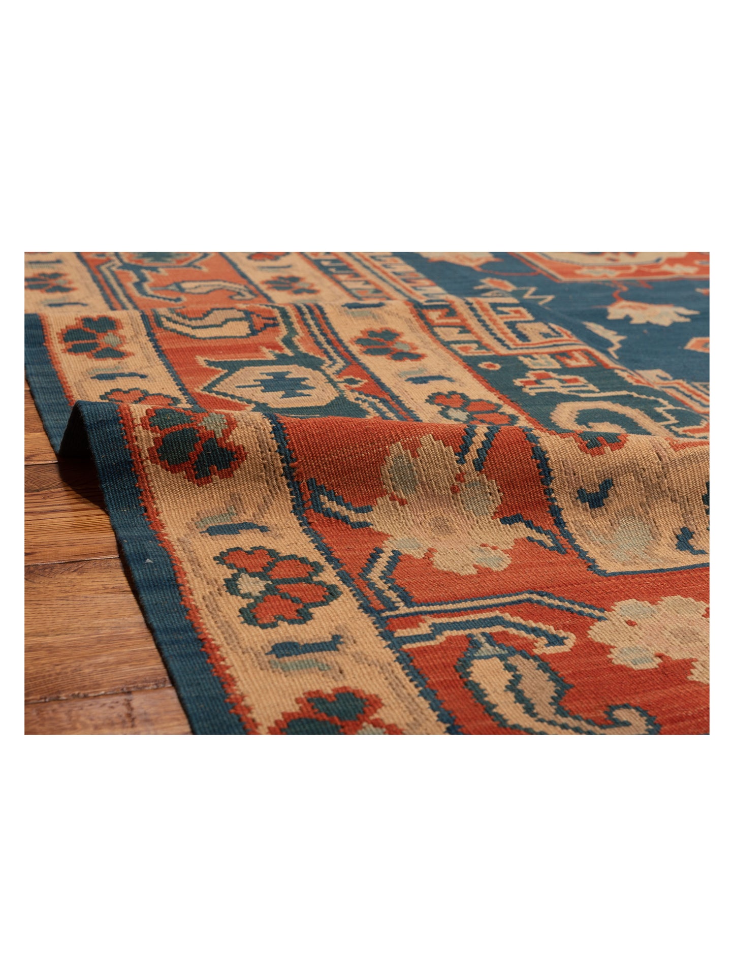 Kilvana Blue Red 9.2x12.3 Hand Woven Rug