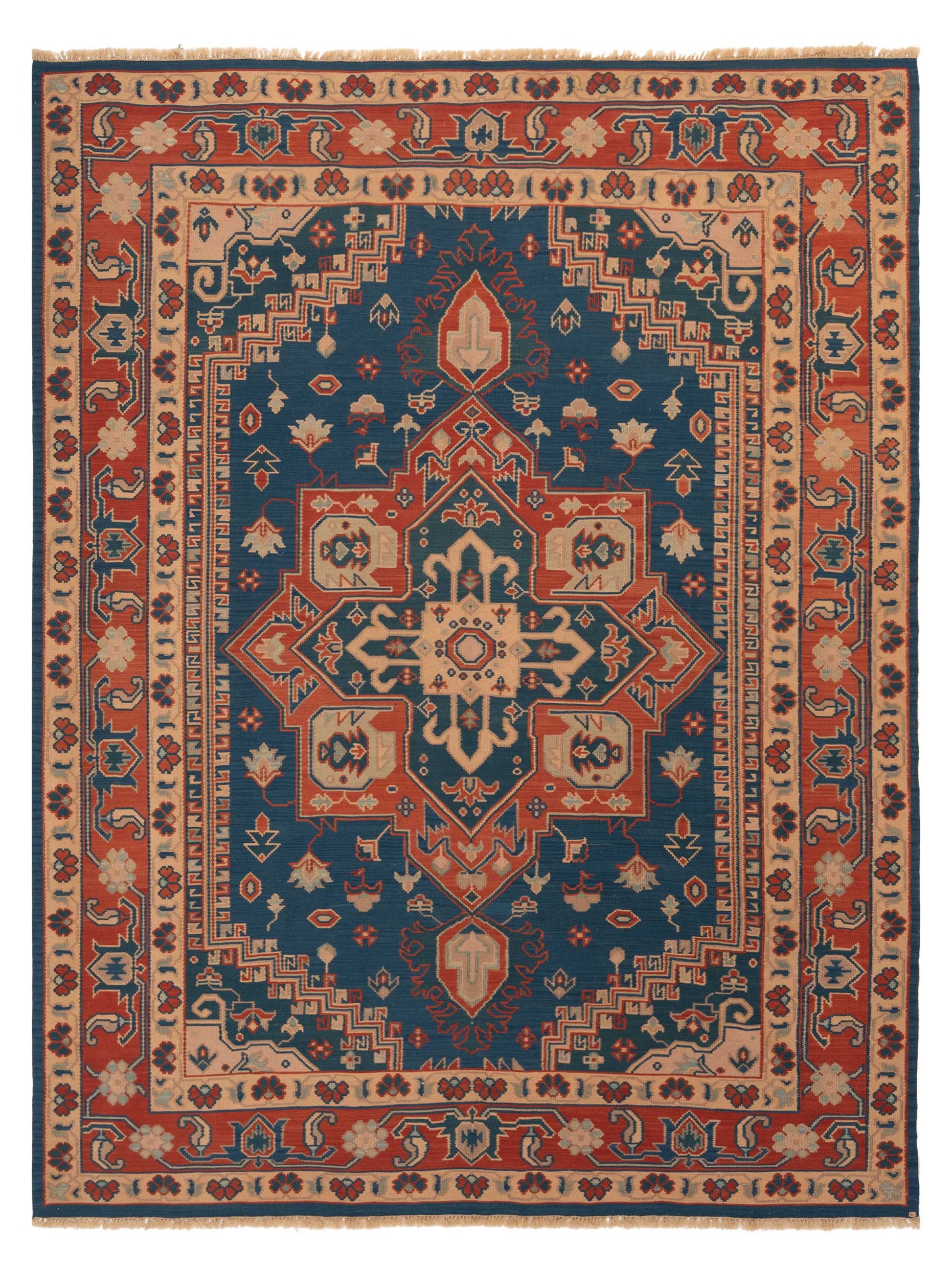 Pasha Transilvanian Kilim  Blue Red Traditional