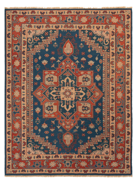Pasha Transilvanian Kilim  Blue Red Traditional
