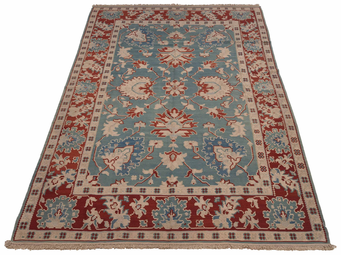 Kilvana Blue Red 6.7x9.10 Hand Woven Rug