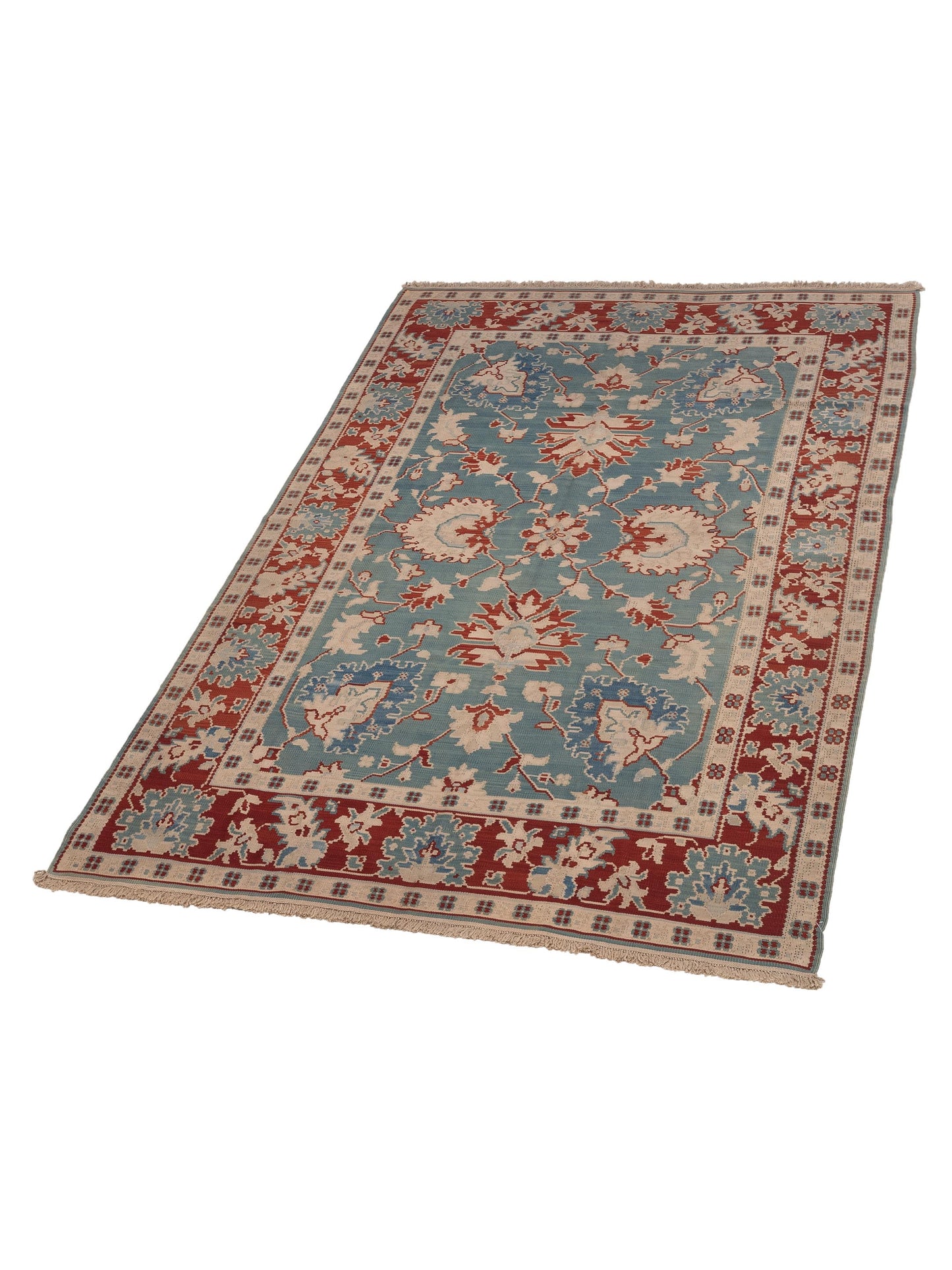 Kilvana Blue Red 6.7x9.10 Hand Woven Rug