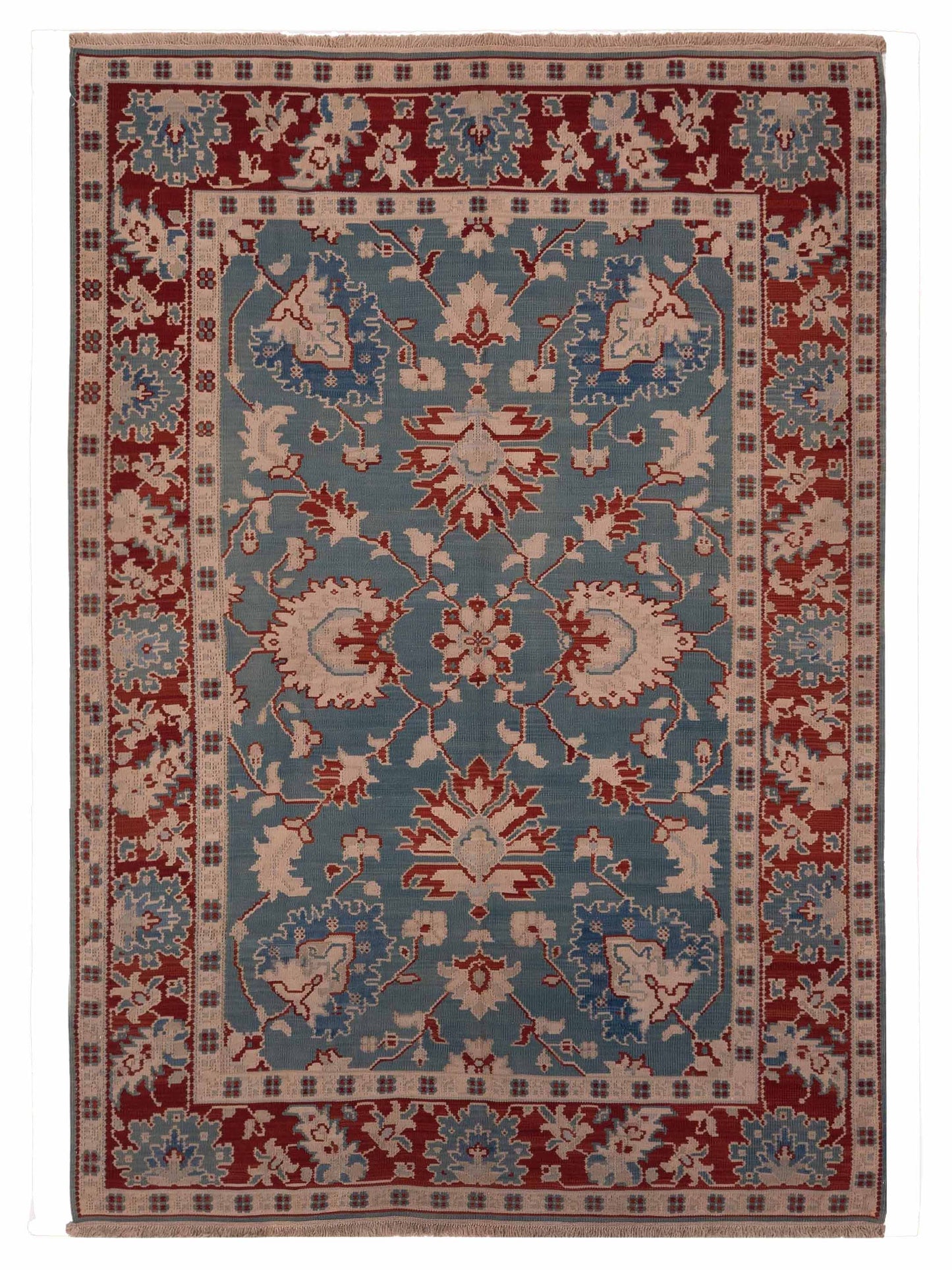 Pasha Transilvanian Kilim  Blue Red Traditional