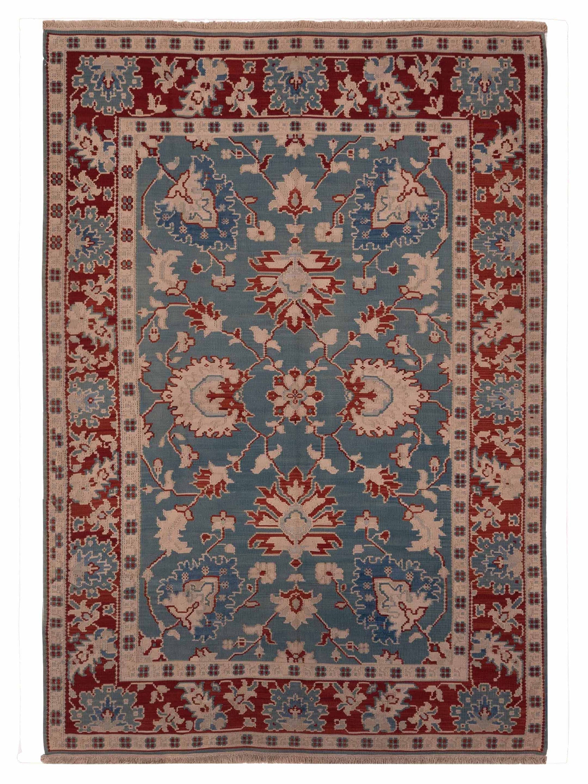 Pasha Transilvanian Kilim  Blue Red Traditional