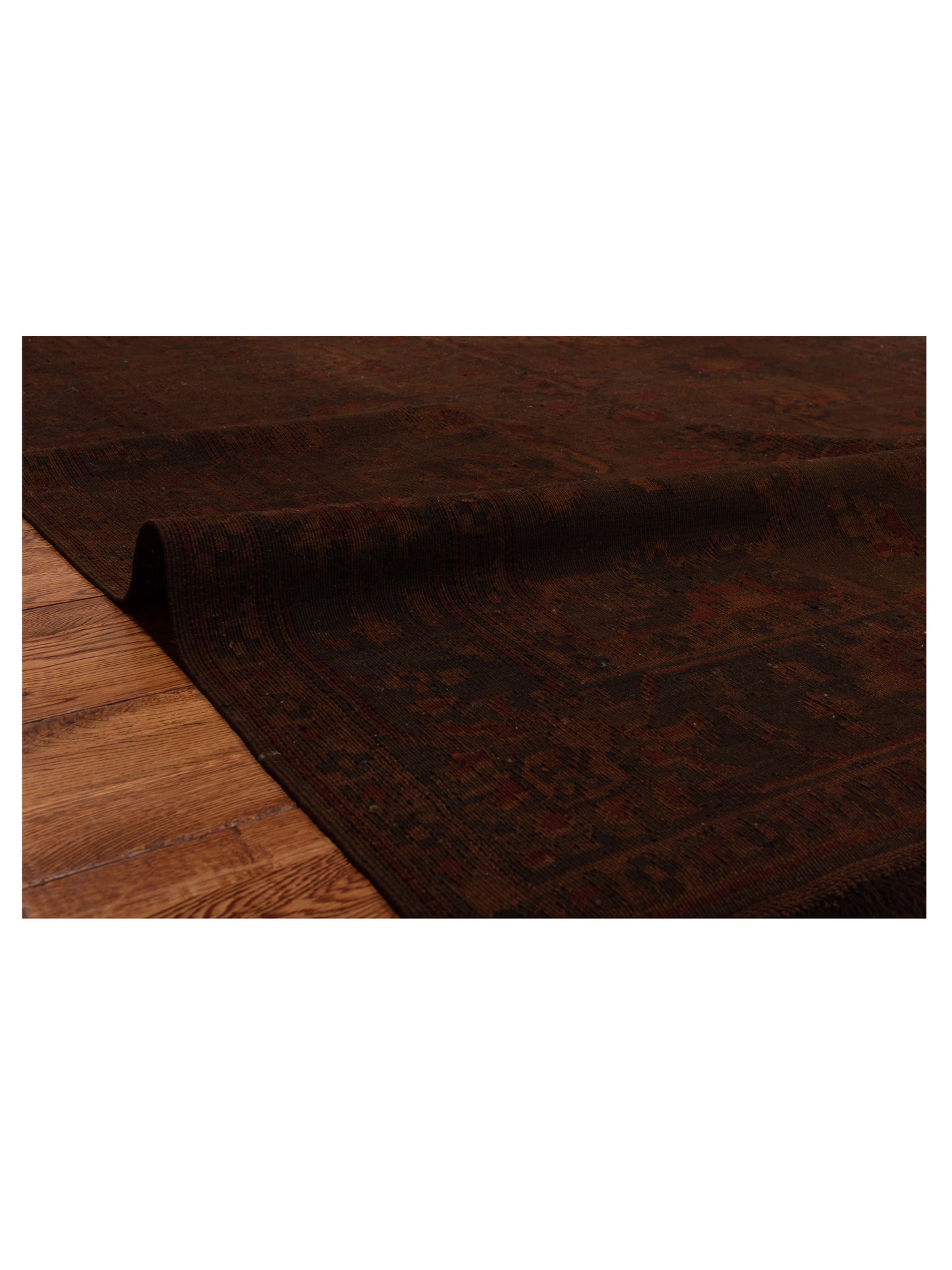 Vintage Dark Brown 6.7x8.6 Hand Knotted Rug