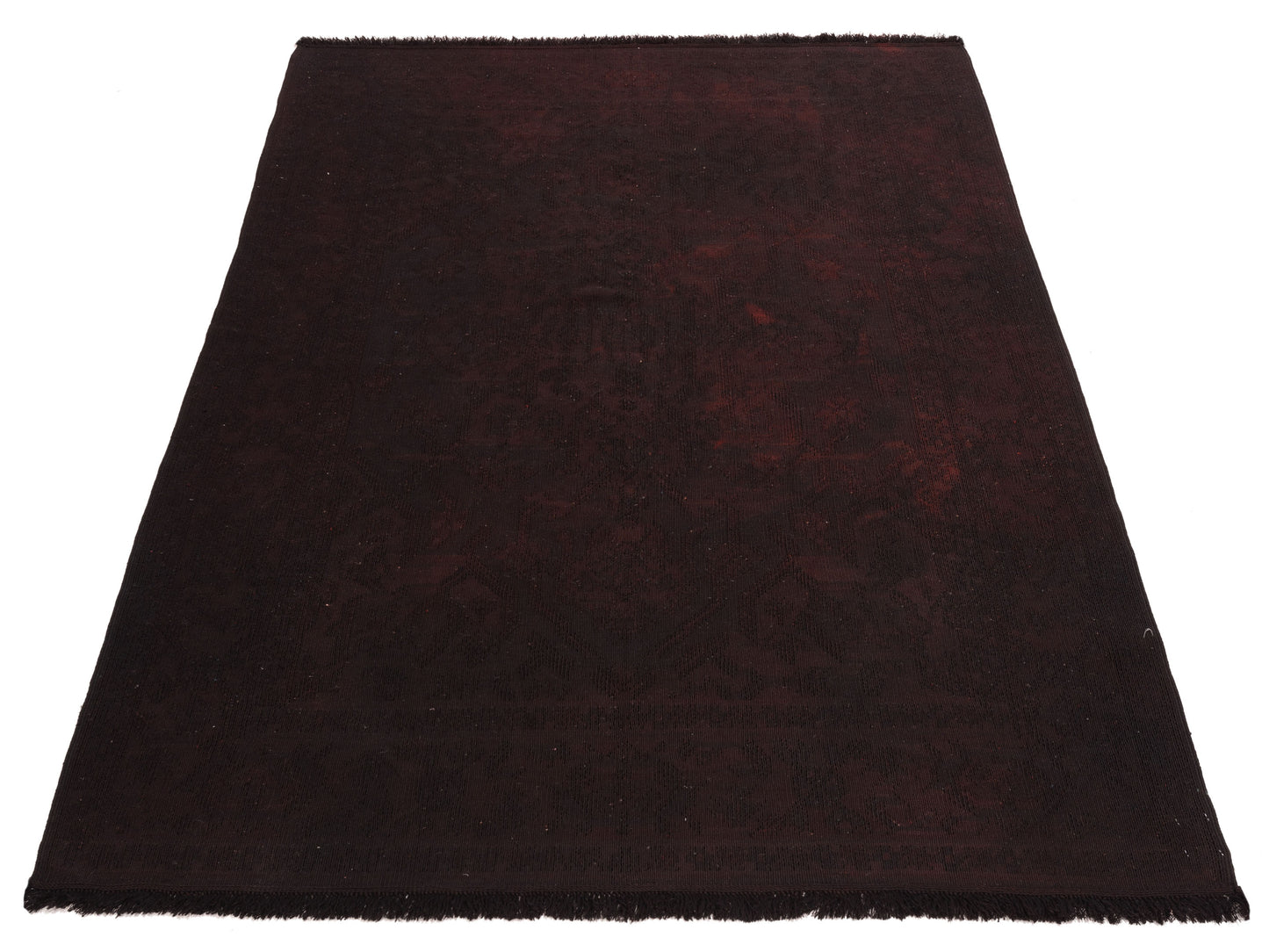 Vintage Black 5.10x8 Hand Knotted Rug