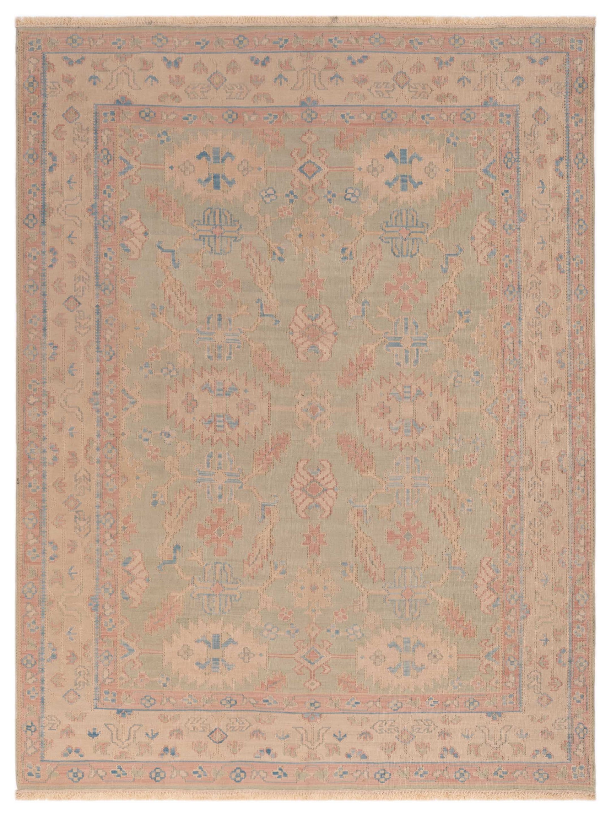 Pasha Transilvanian Kilim  Green Beige Traditional