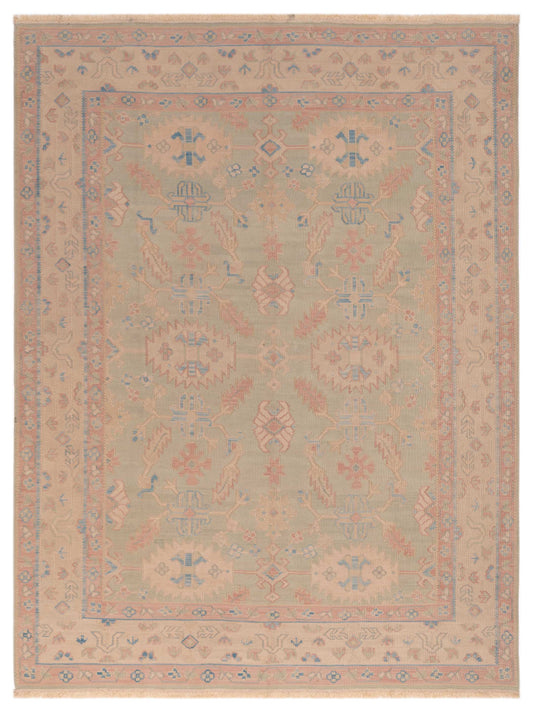 Pasha Transilvanian Kilim  Green Beige Traditional