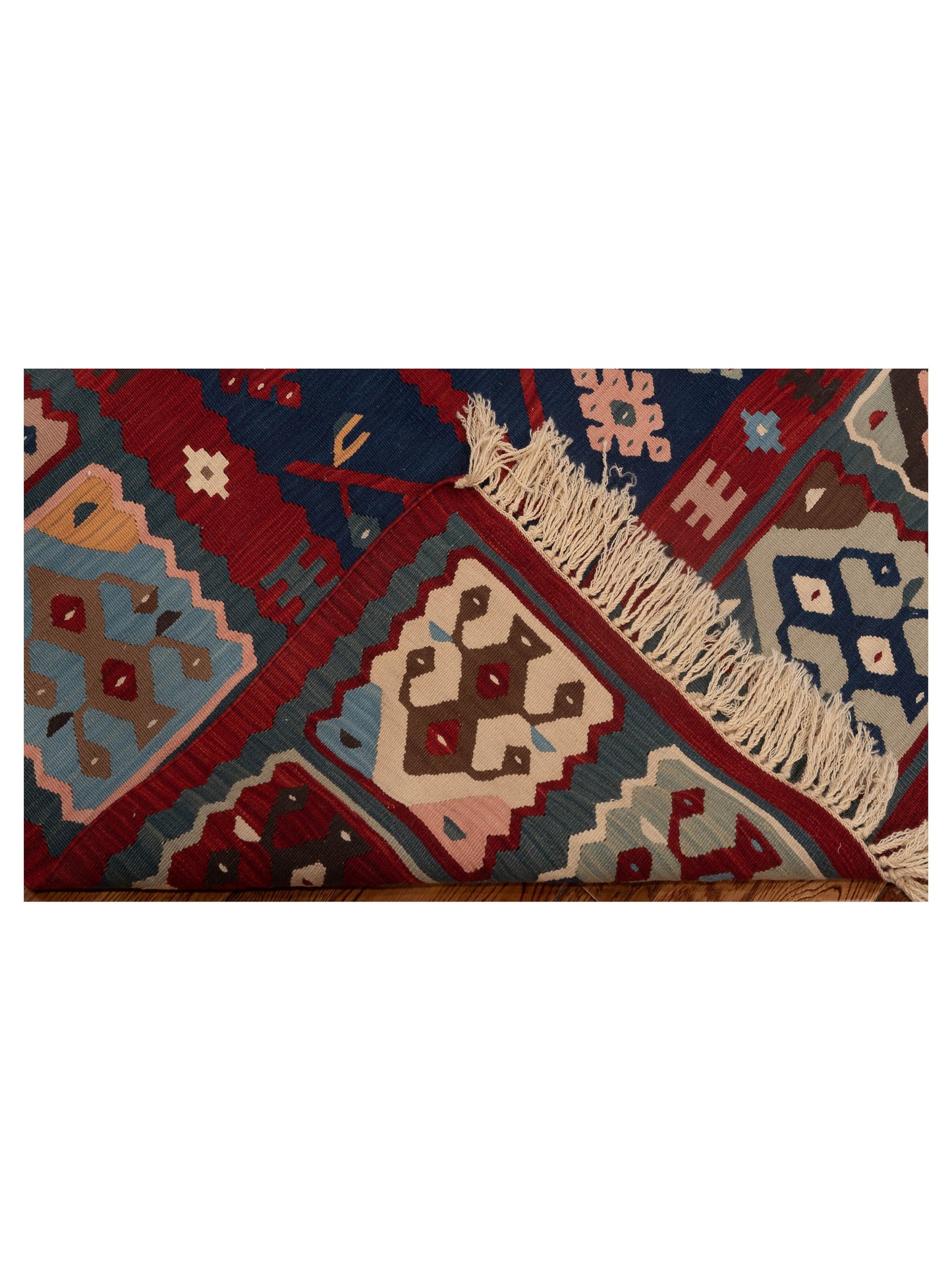 Kilvana Navy Red 6.11x7.1 Hand Woven Rug