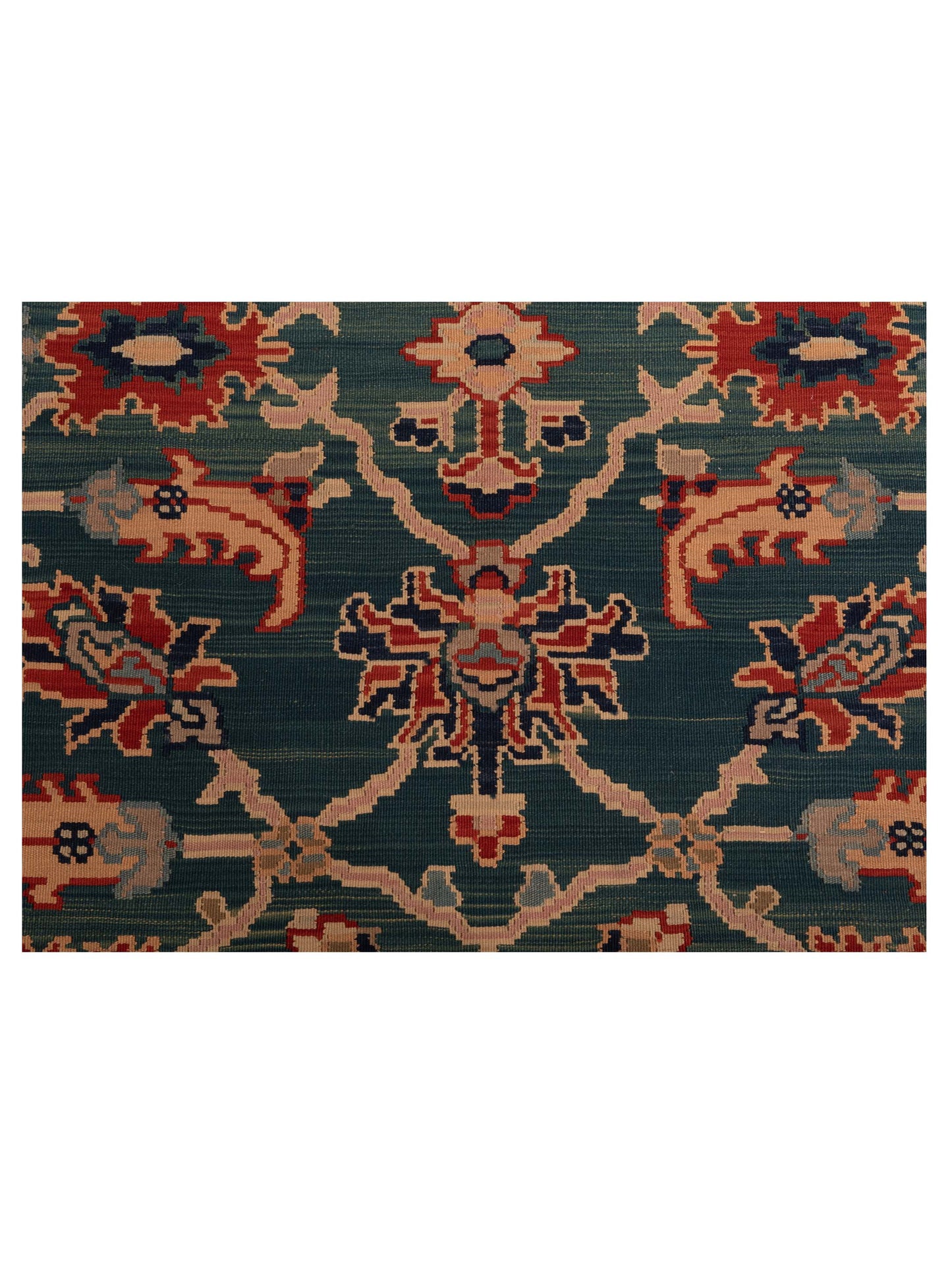 Kilvana Blue Red 6.7x7.2 Hand Woven Rug