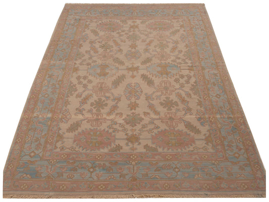 Kilvana Beige Blue 8.2x10.2 Hand Woven Rug