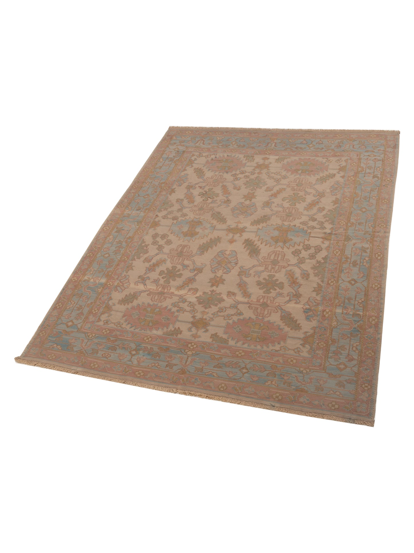 Kilvana Beige Blue 8.2x10.2 Hand Woven Rug
