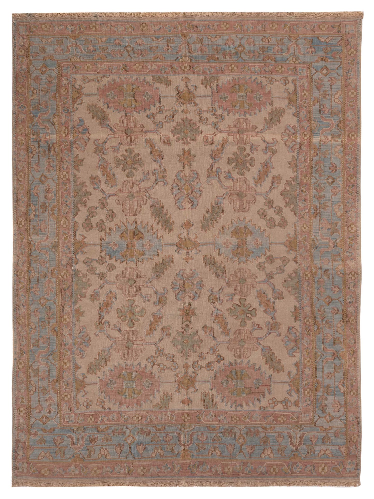 Pasha Transilvanian Kilim  Beige Blue Traditional