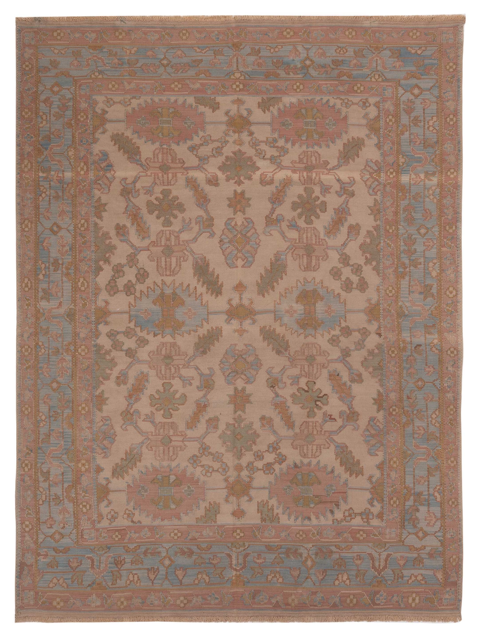 Pasha Transilvanian Kilim  Beige Blue Traditional