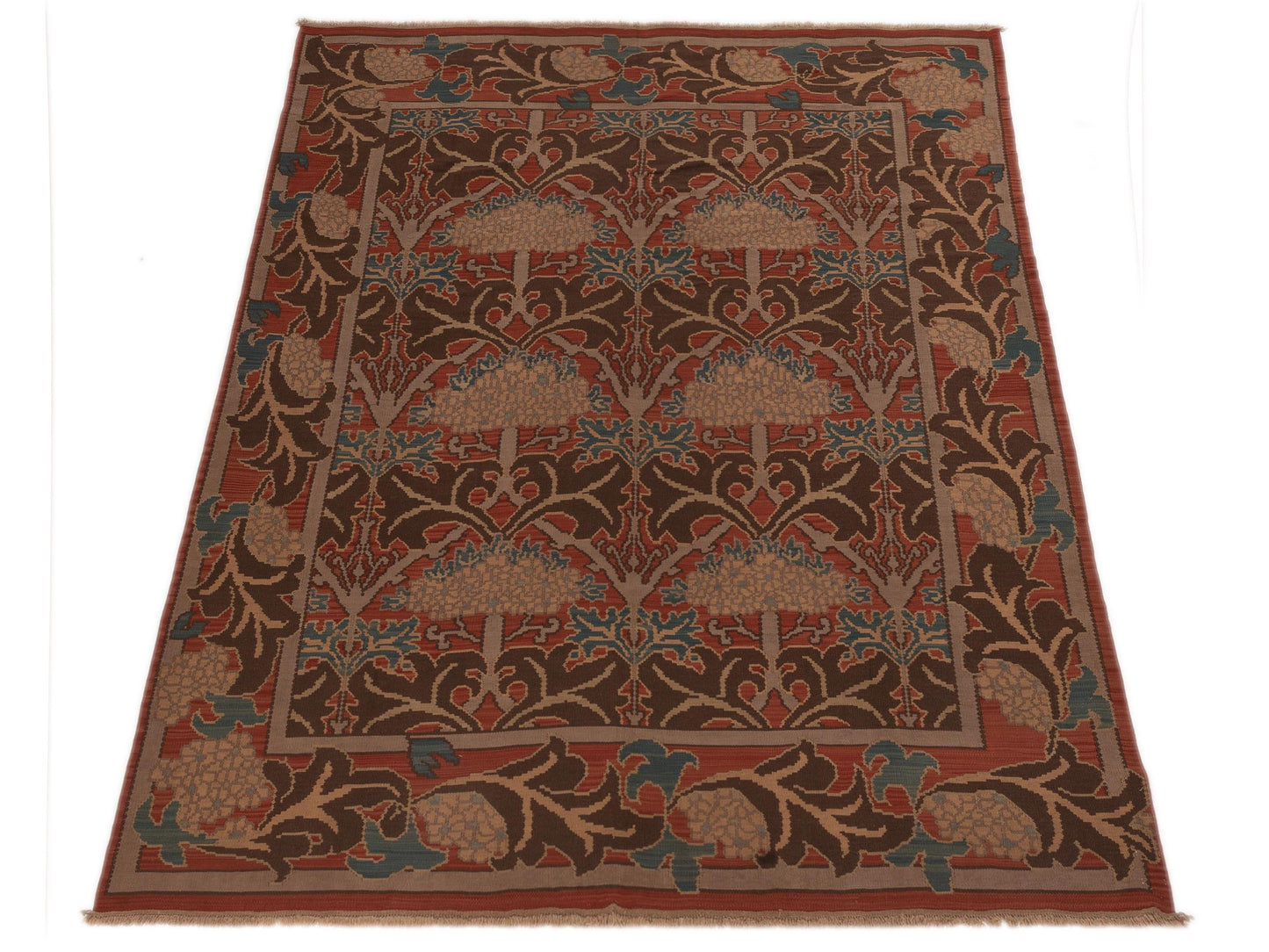 Kilvana Brown Rust 8.2x9.11 Hand Woven Rug