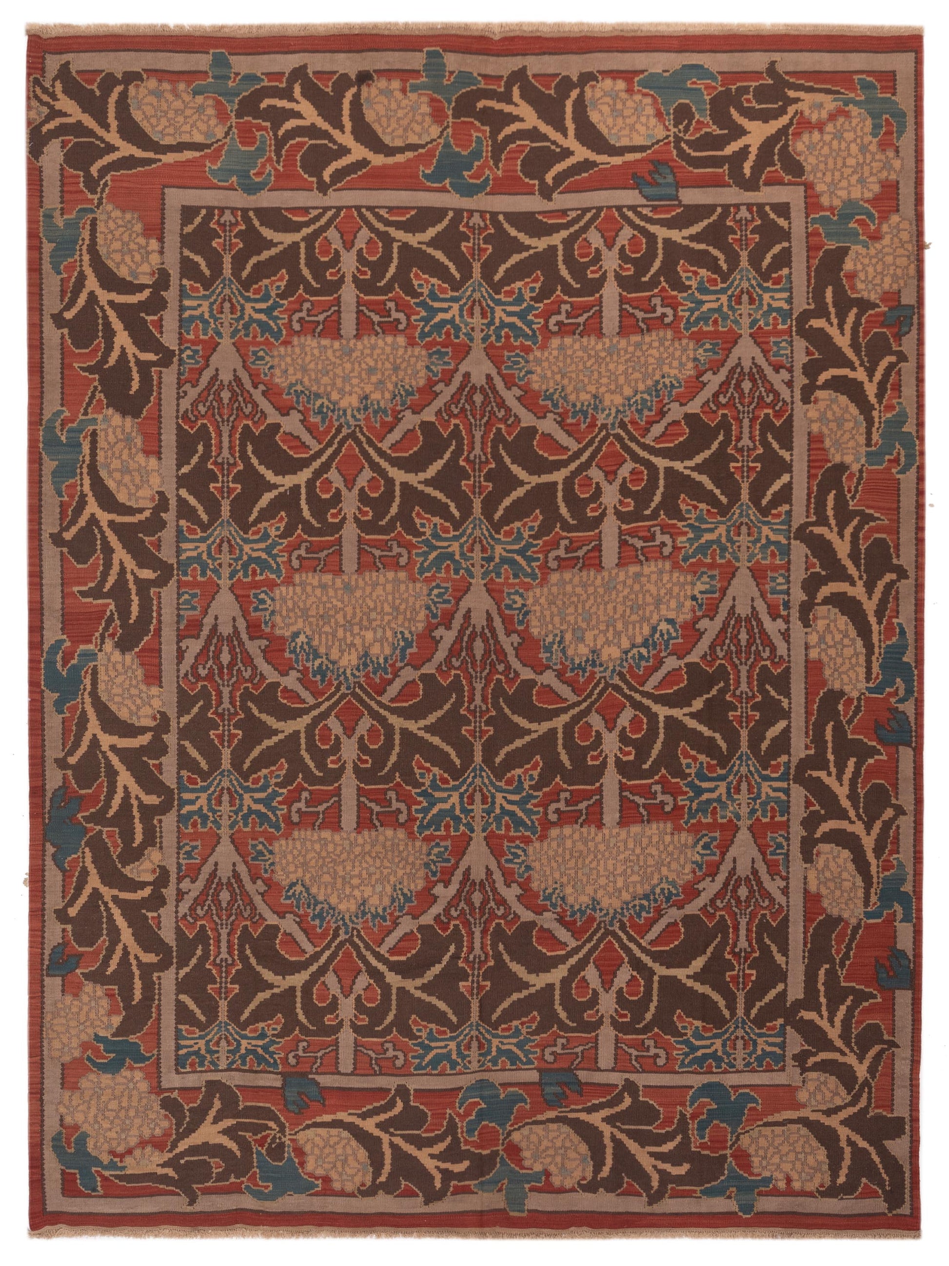 Pasha Transilvanian Kilim  Brown Rust Traditional