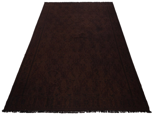 Vintage Dark Brown 8.11x11.10 Hand Knotted Rug