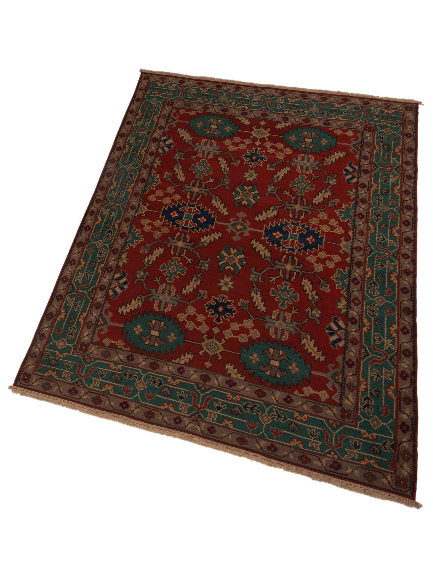 Kilvana Red Blue 8.1x10.5 Hand Woven Rug