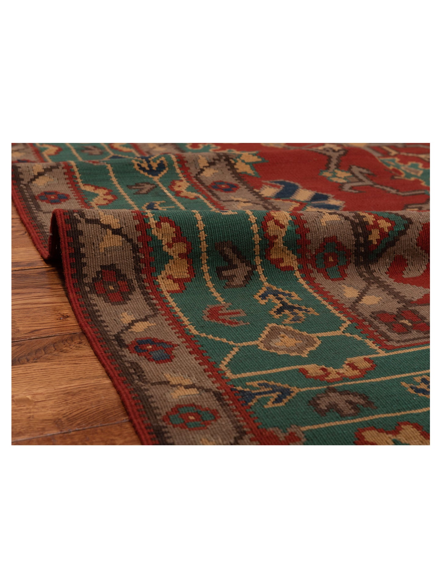 Kilvana Red Blue 8.1x10.5 Hand Woven Rug