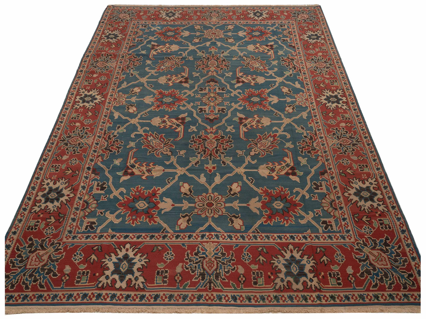 Kilvana Blue Red 9.2x11.10 Hand Woven Rug