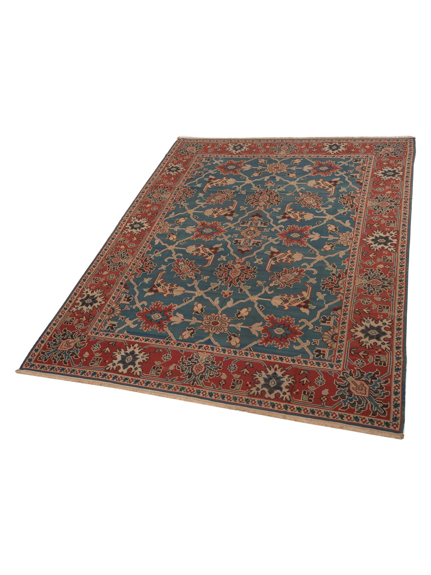 Kilvana Blue Red 9.2x11.10 Hand Woven Rug