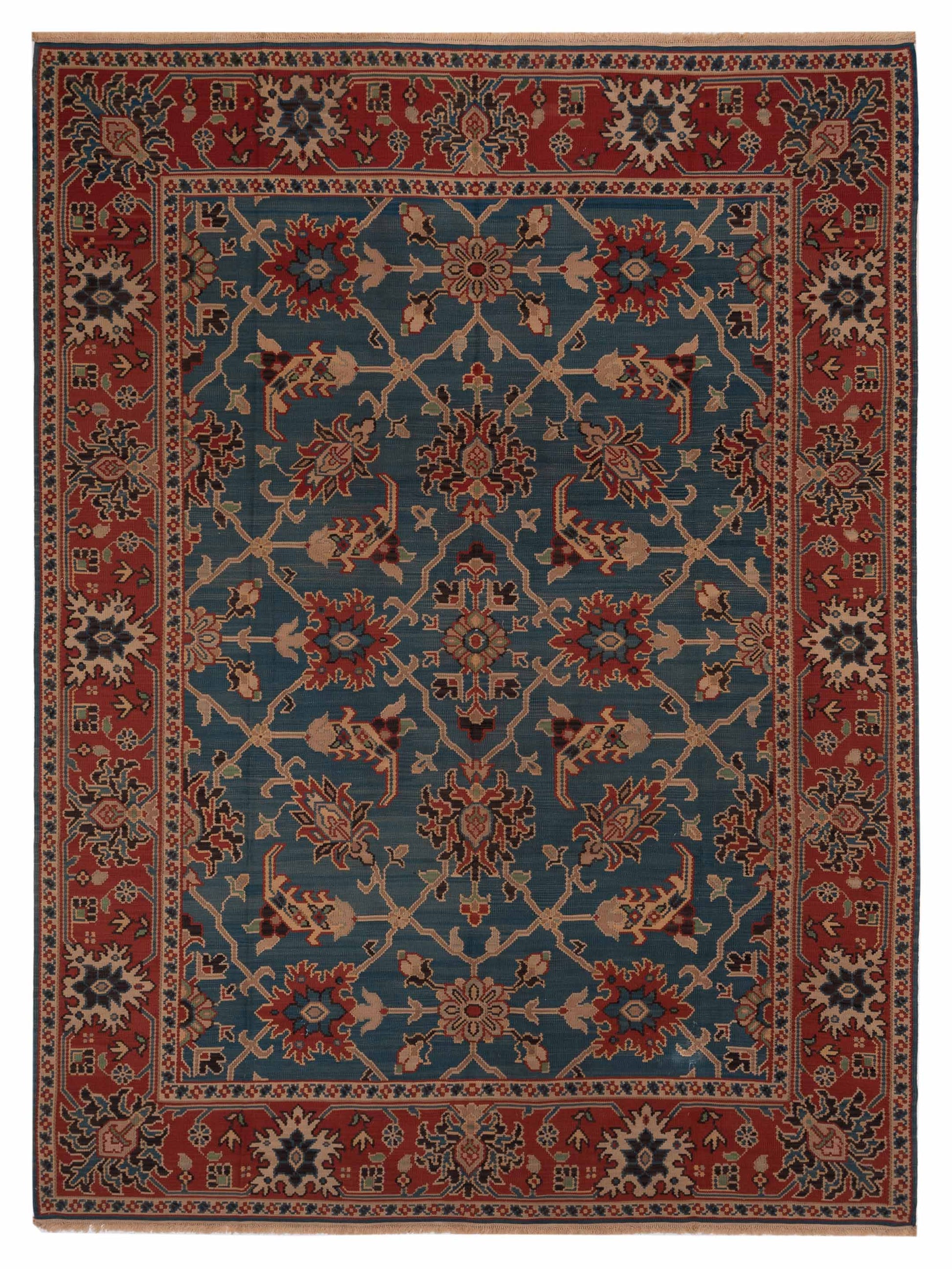 Pasha Transilvanian Kilim  Blue Red Traditional