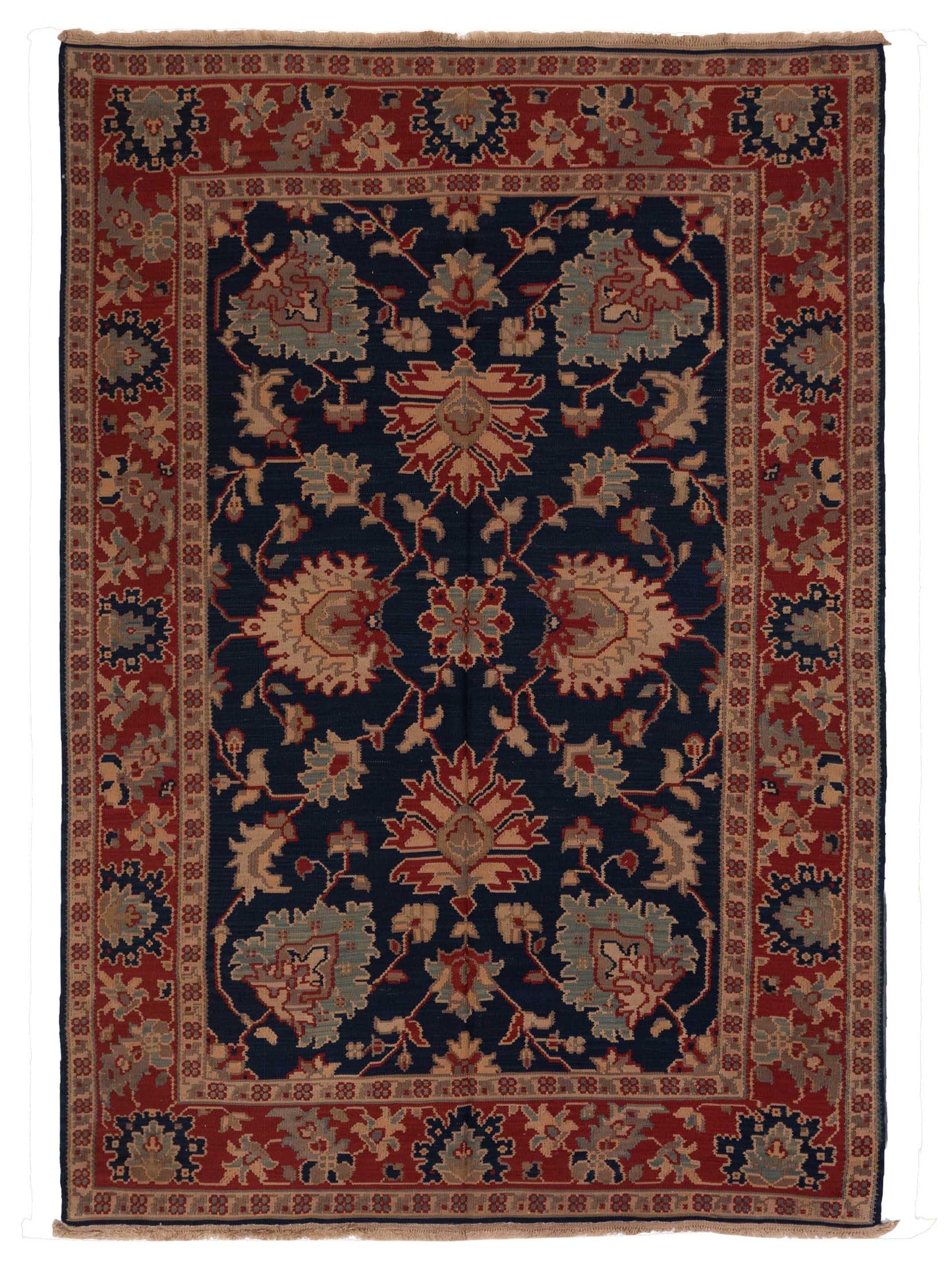 Pasha Transilvanian Kilim  Navy Red Traditional