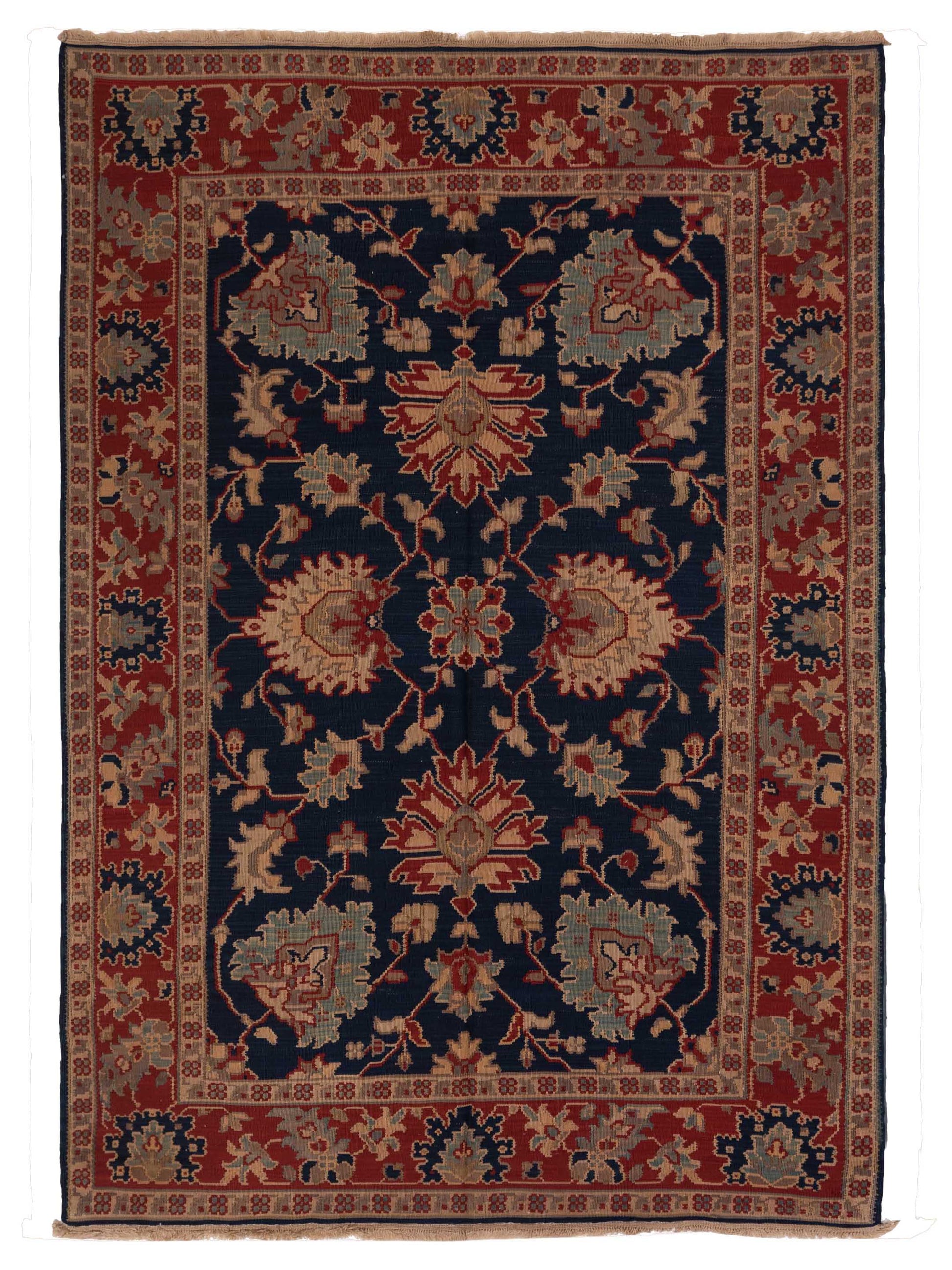 Pasha Transilvanian Kilim  Navy Red Traditional