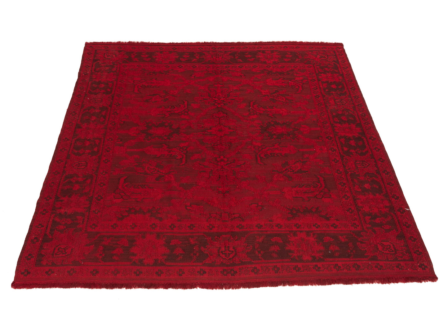 Vintage Red 6.6x6.11 Hand Knotted Rug