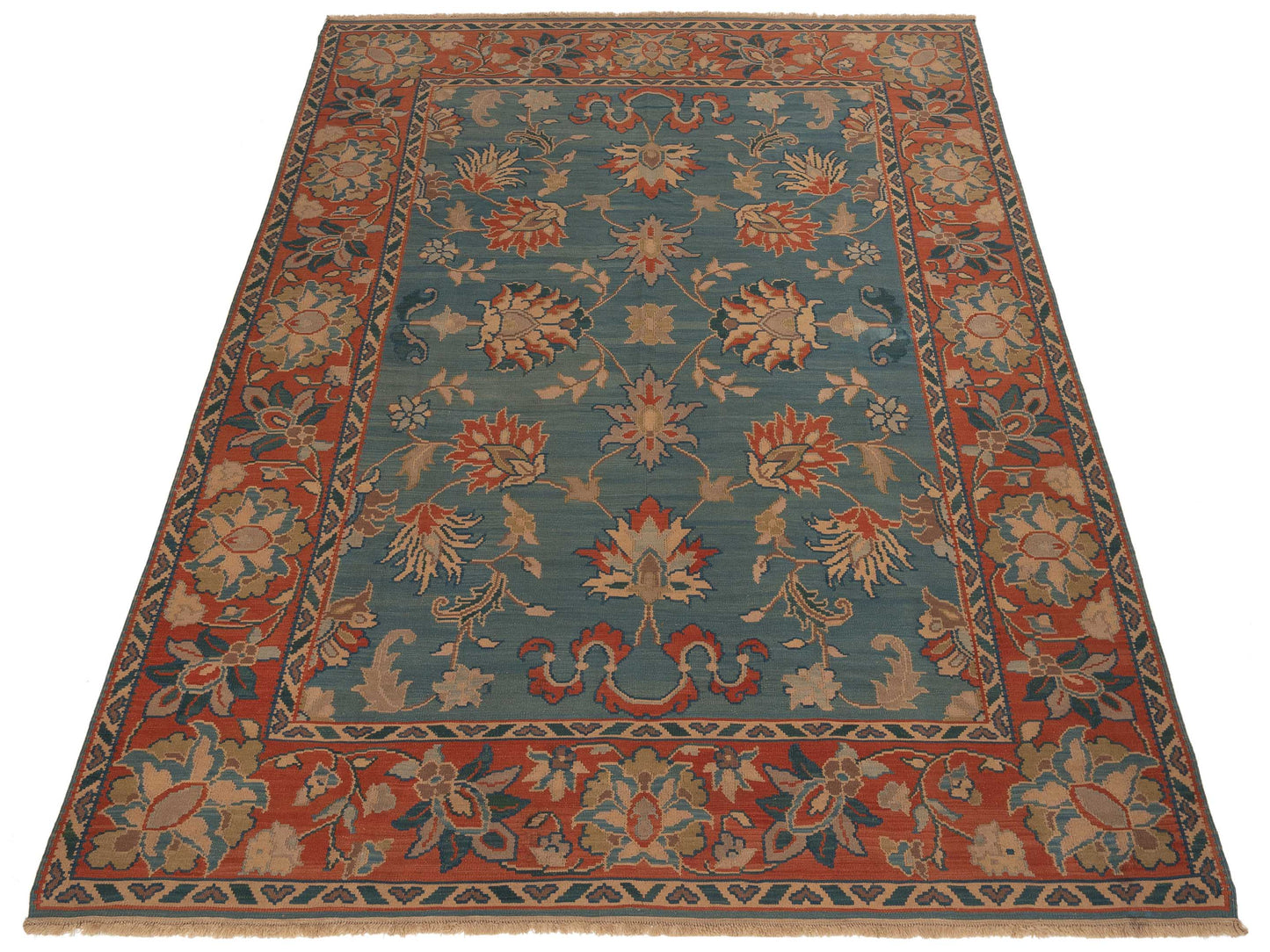 Kilvana Blue Rust 9.3x12.2 Hand Woven Rug