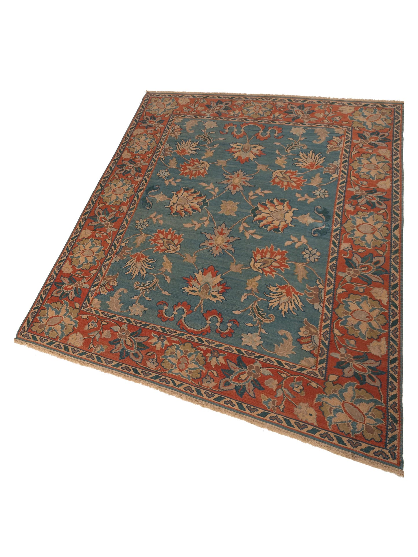 Kilvana Blue Rust 9.3x12.2 Hand Woven Rug